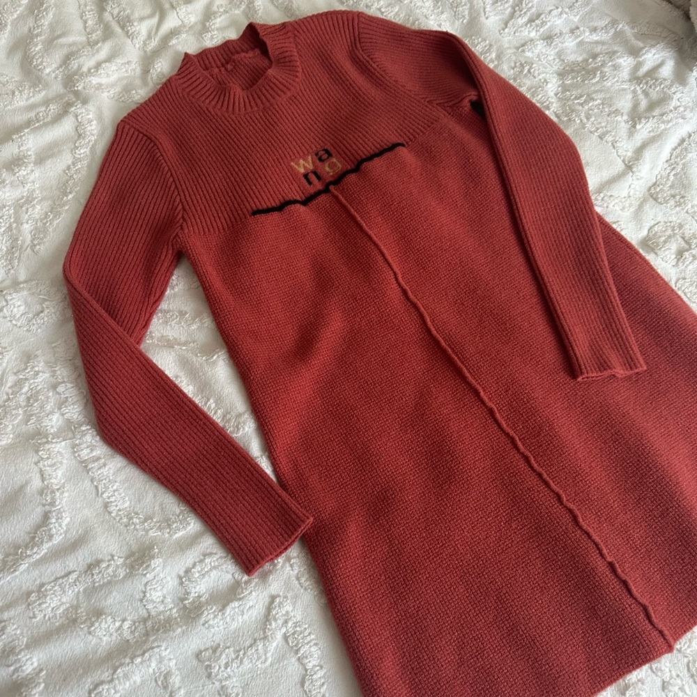 Alexander Wang Brown Turtleneck Sweater Dress